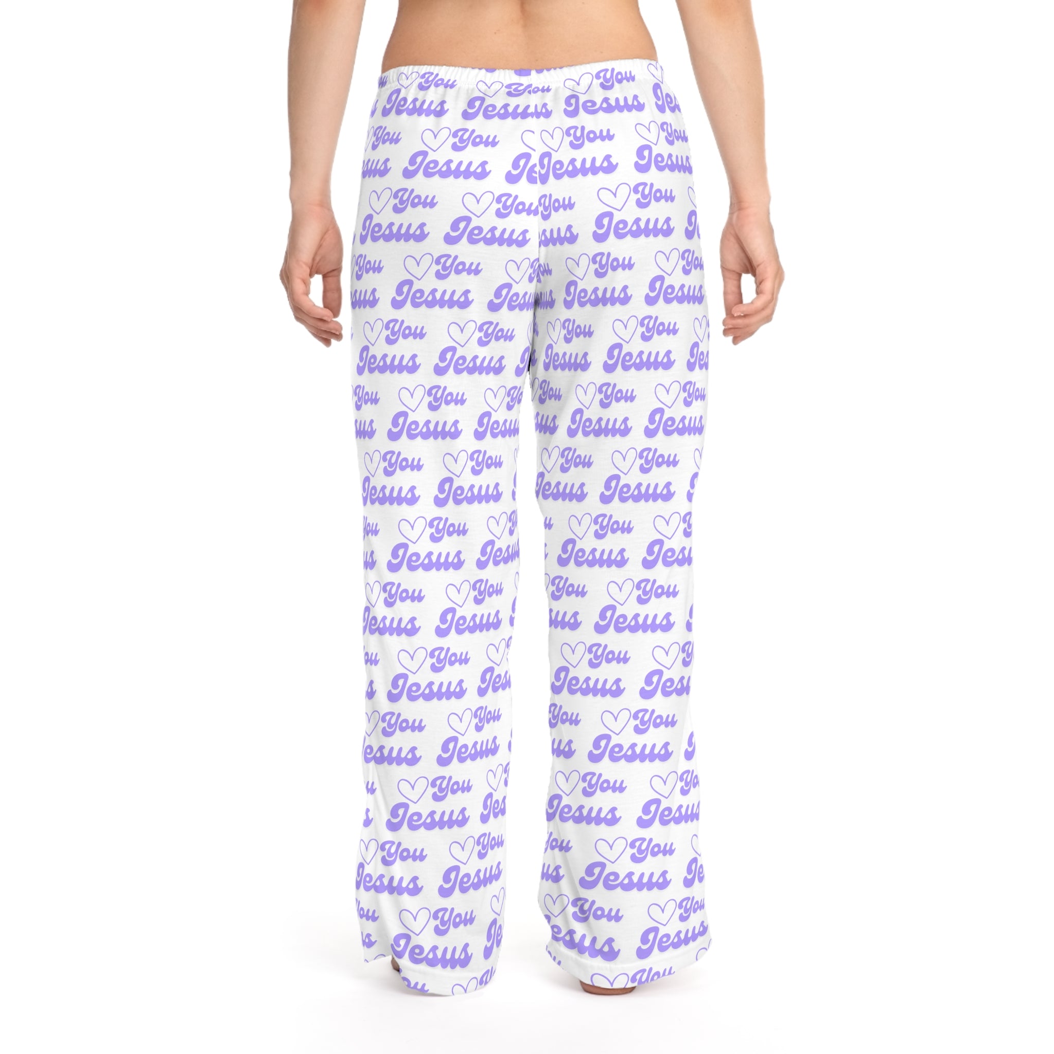 Love You Jesus Women's Pajama Pants, Cozy Faithful Lounge Sleepwear, Christmas Gift, Inspirational Loungewear, Comfortable Christian Apparel