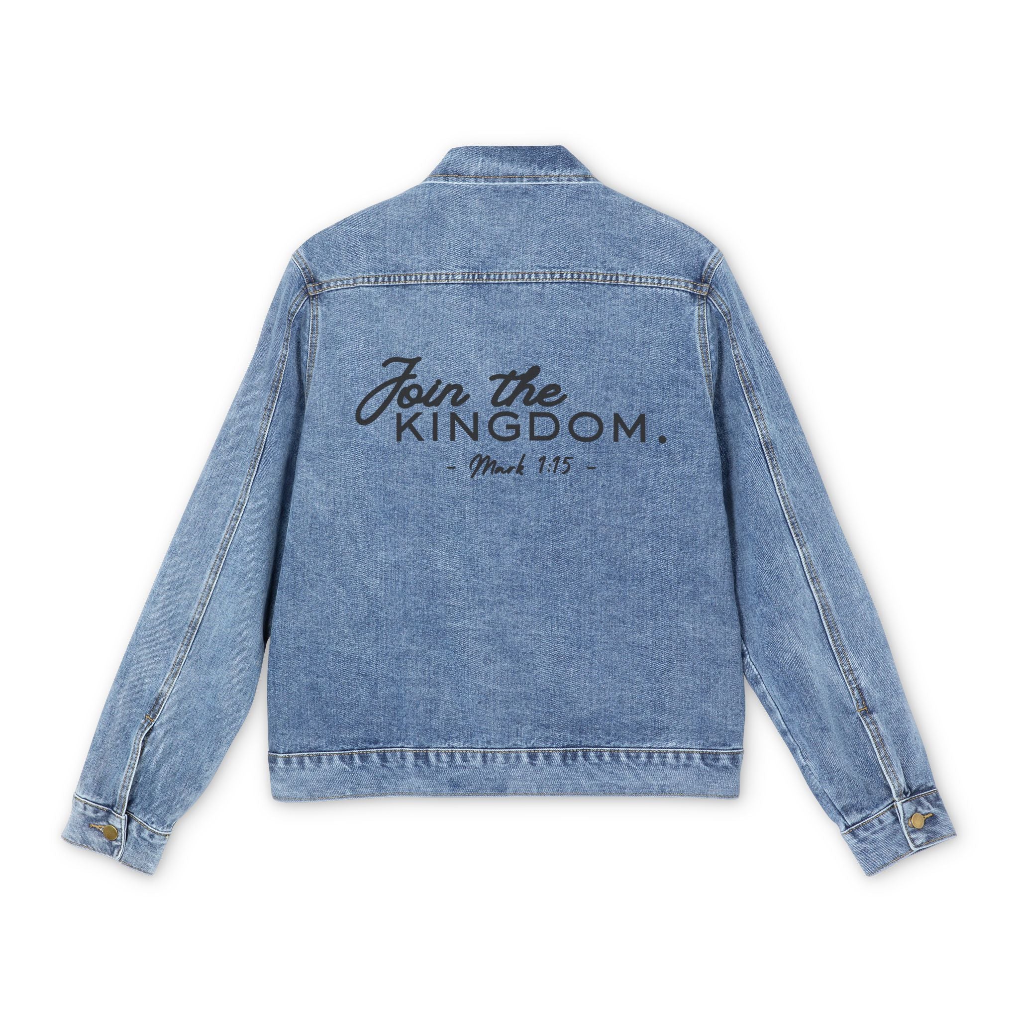 Men's Denim Jacket — 'Join the Kingdom' Embroidered Back