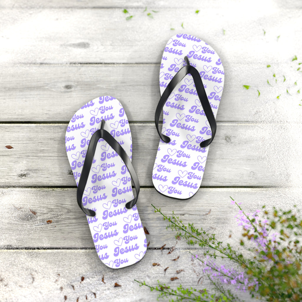 Women's Sandals, Love You Jesus Flip Flops for Summer Beach Days, Comfortable Lightweight Design, Slip-Resistant, Perfect for Casual