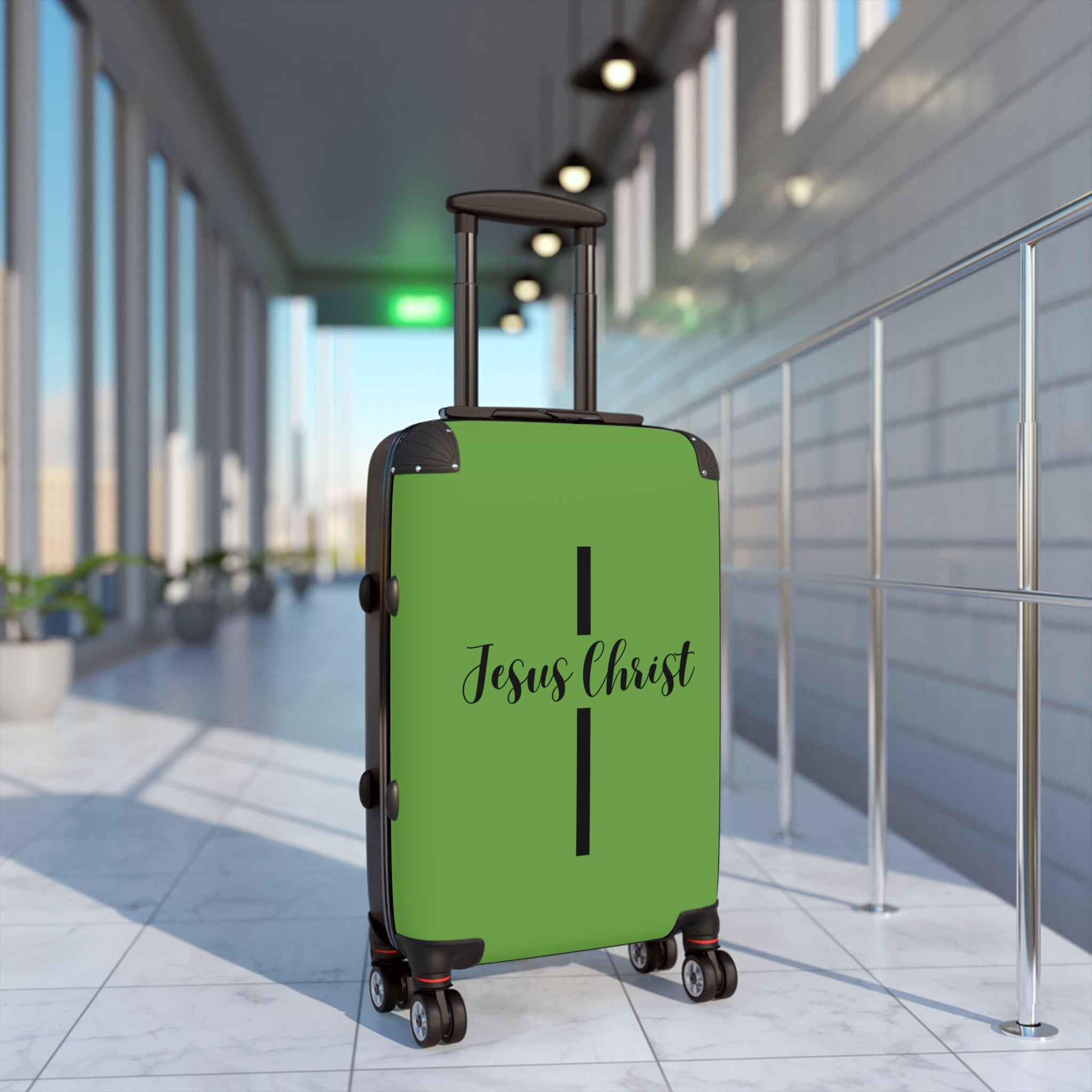 Faith-Inspired Suitcase, Durable Travel Gear, Jesus Christ Cross Design, Stylish & Secure Luggage, Religious Travel Bag, Christian Travel