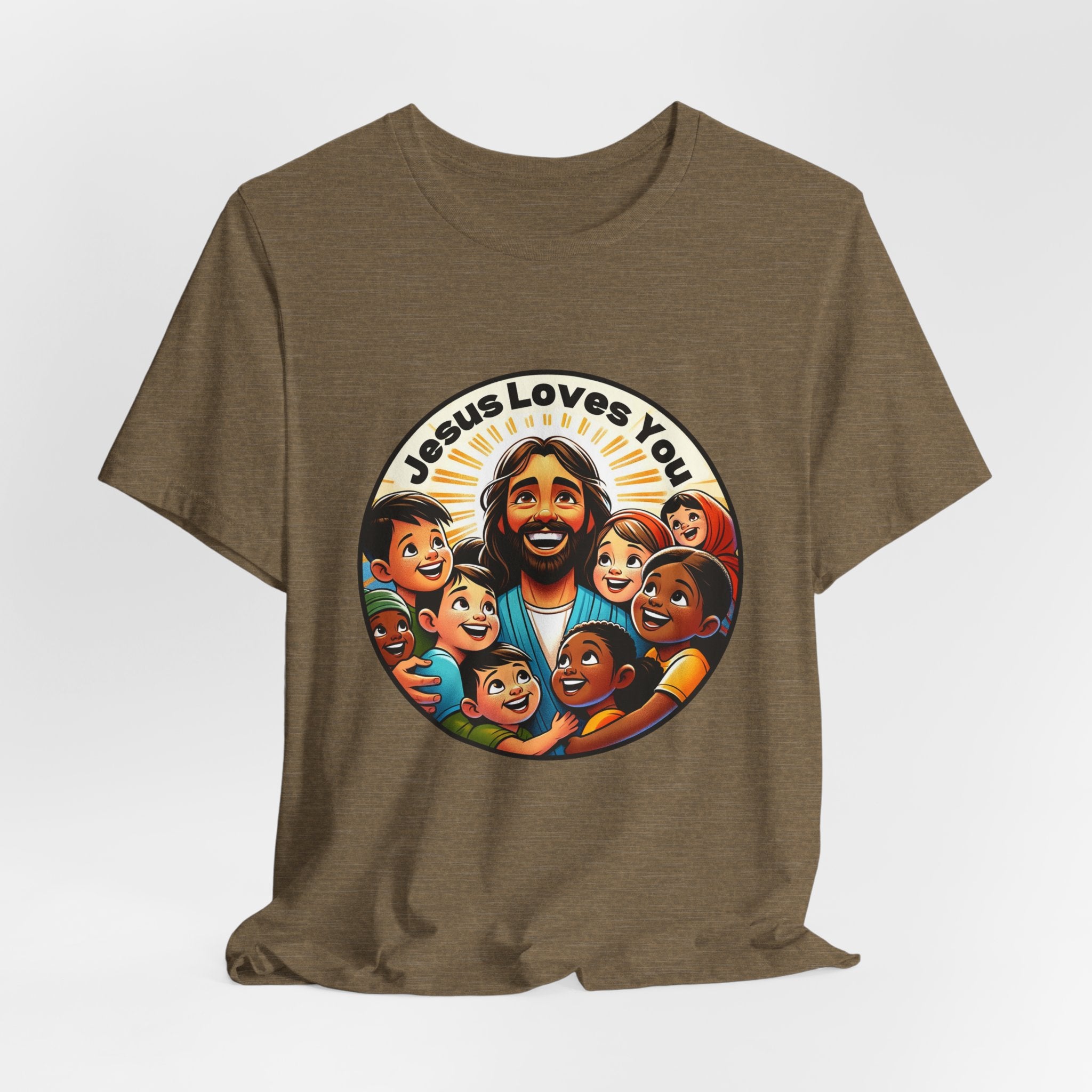 Men's Missionary Colorful 'Jesus Loves You' T-Shirt - Christian Apparel, Religious Tee, Graphic Shirt, Inspirational Clothing, Unisex Graphic Tee,