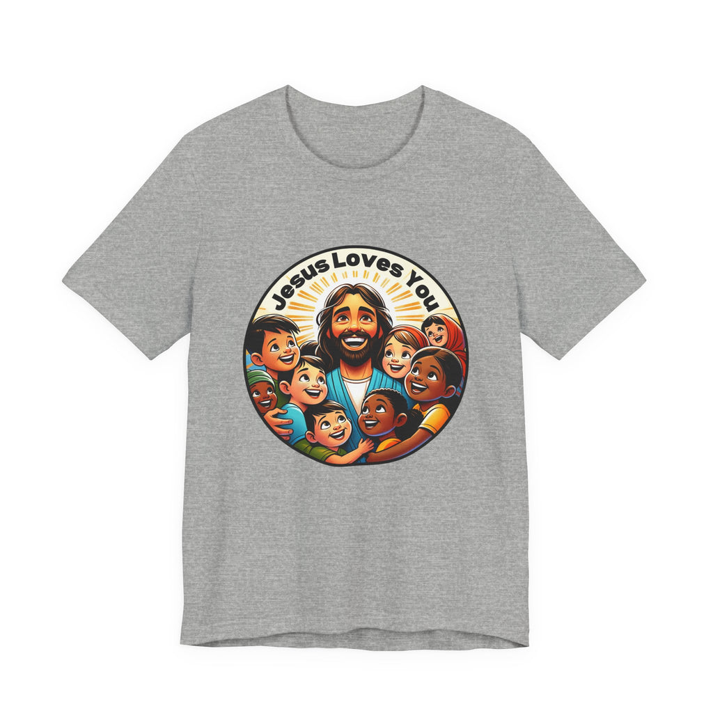 Men's Missionary Colorful 'Jesus Loves You' T-Shirt - Christian Apparel, Religious Tee, Graphic Shirt, Inspirational Clothing, Unisex Graphic Tee,