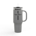 Jesus Christ Cross Minimalist Insulated Travel Mug, 40oz - Stainless Steel, Double-Wall, 8 Color Options, BPA Free, Christian Gift