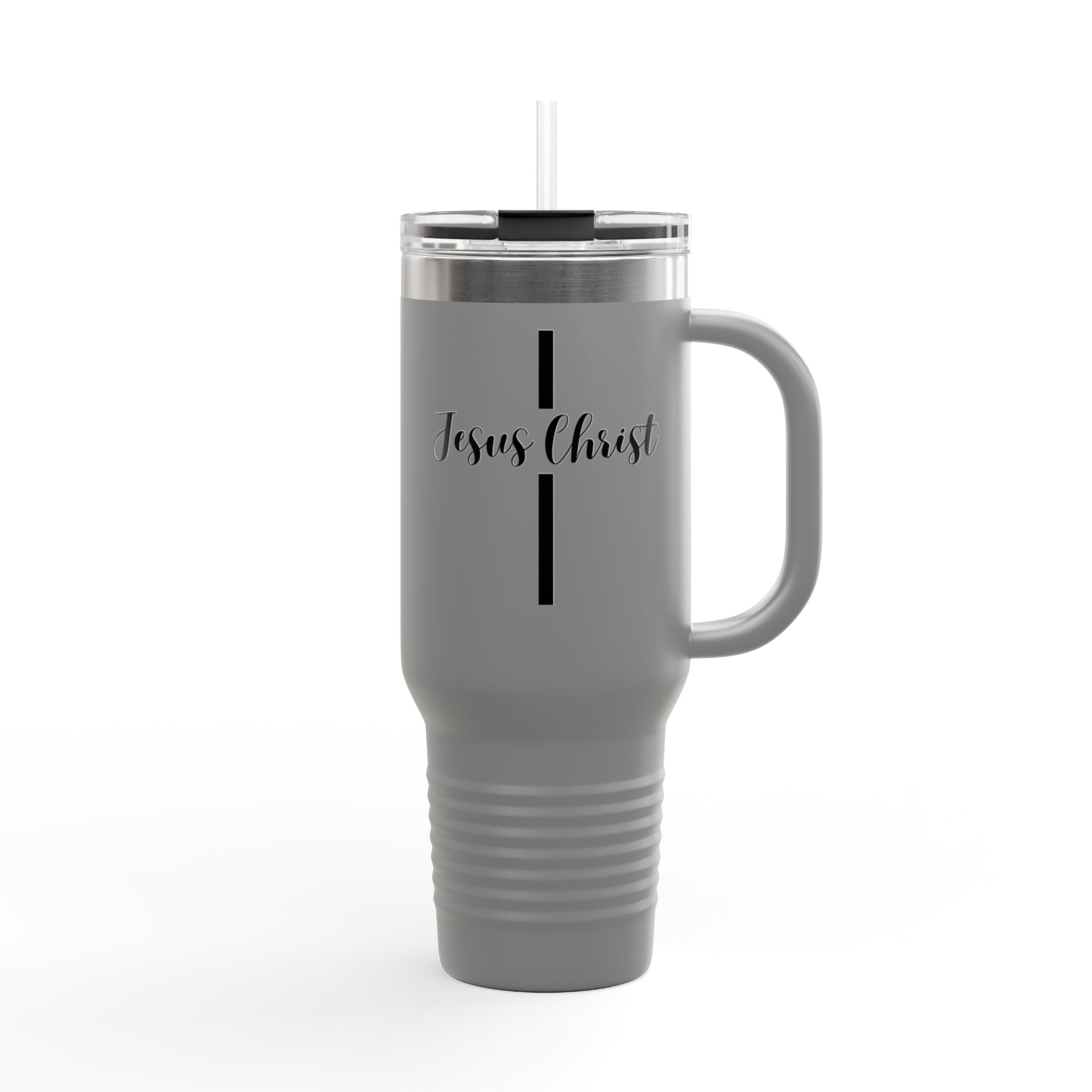 Jesus Christ Cross Minimalist Insulated Travel Mug, 40oz - Stainless Steel, Double-Wall, 8 Color Options, BPA Free, Christian Gift