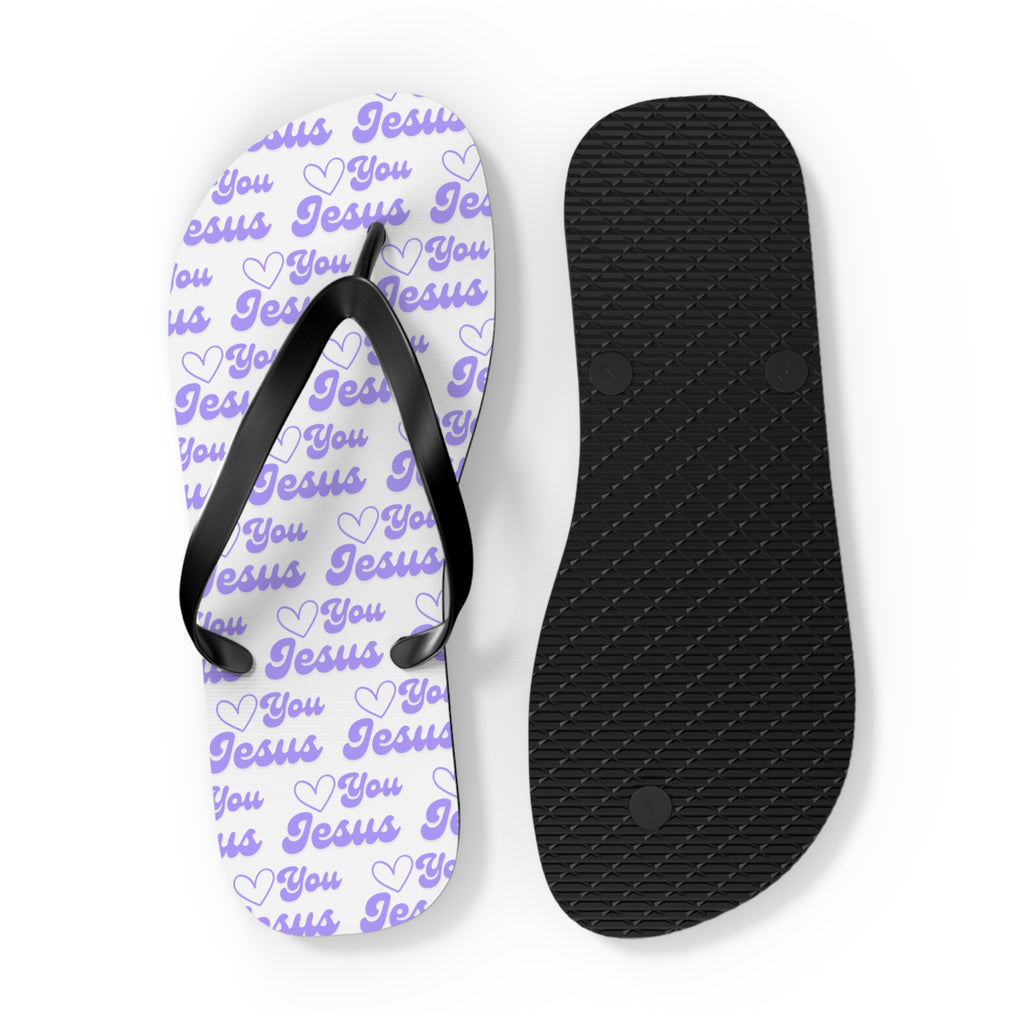 Women's Sandals, Love You Jesus Flip Flops for Summer Beach Days, Comfortable Lightweight Design, Slip-Resistant, Perfect for Casual