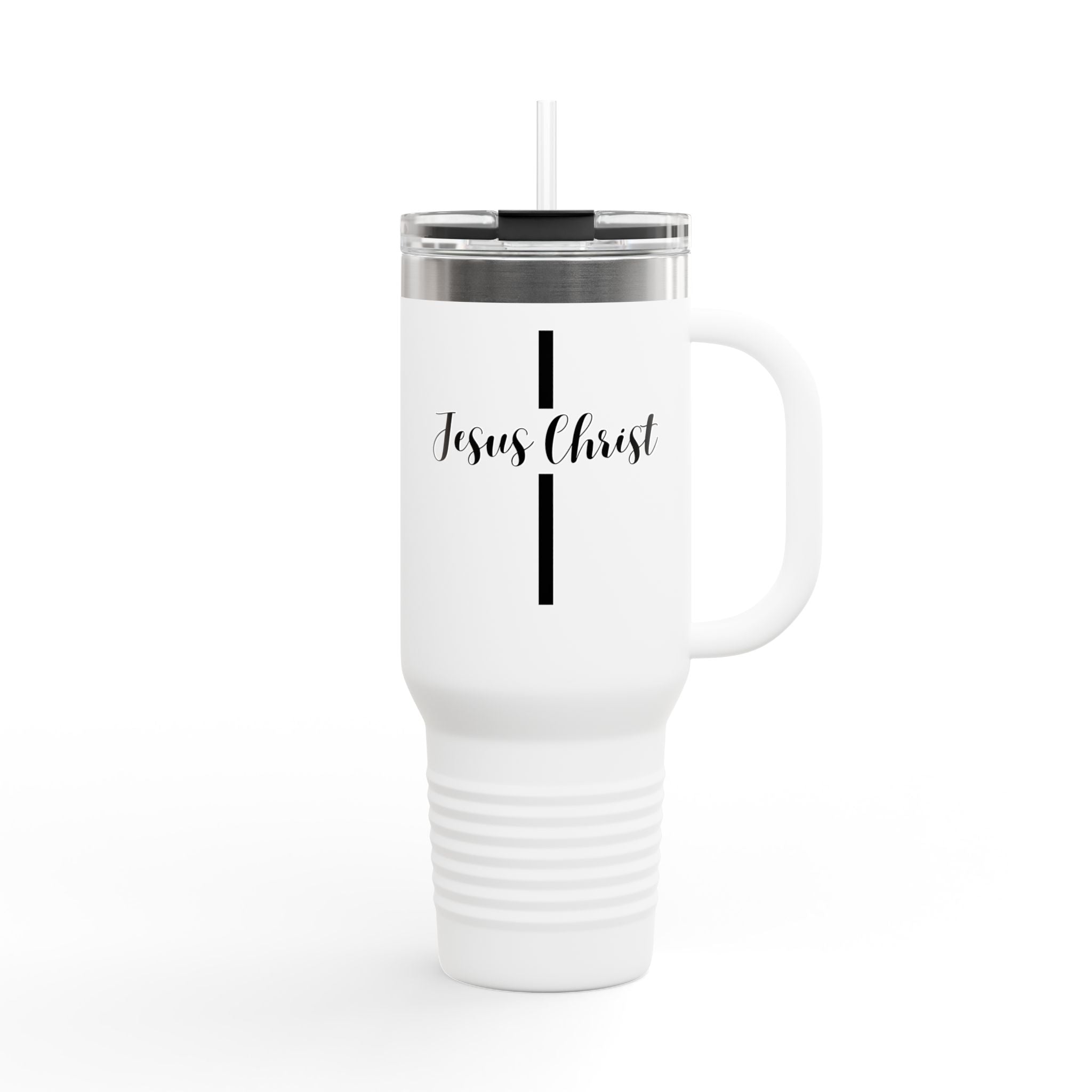 Jesus Christ Cross Minimalist Insulated Travel Mug, 40oz - Stainless Steel, Double-Wall, 8 Color Options, BPA Free, Christian Gift