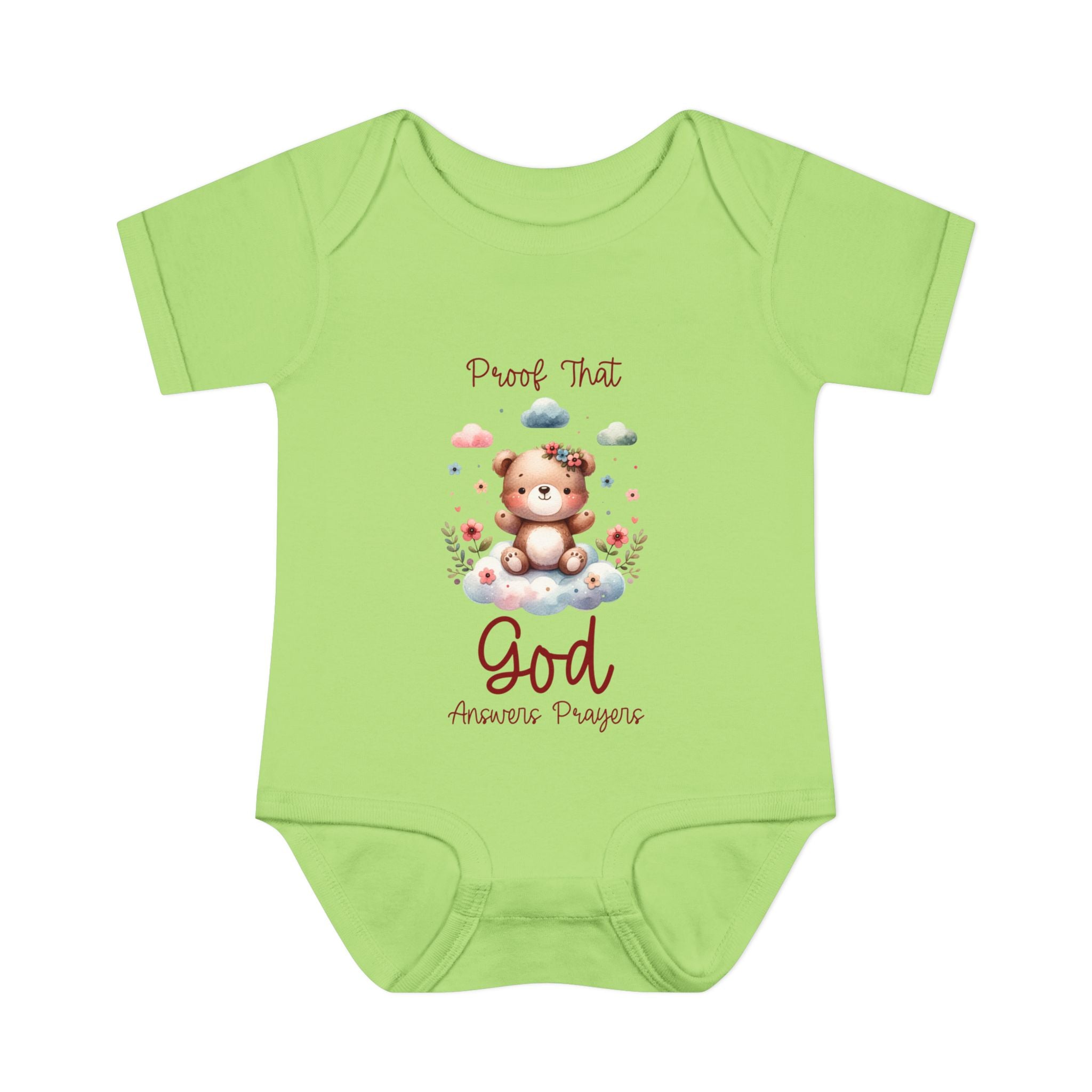 Cute God Prayer Baby Bodysuit, Adorable Onesie for Newborns, Teddy Bear Design, Gift for New Parents, Holiday Celebration Outfit, Soft Comfy
