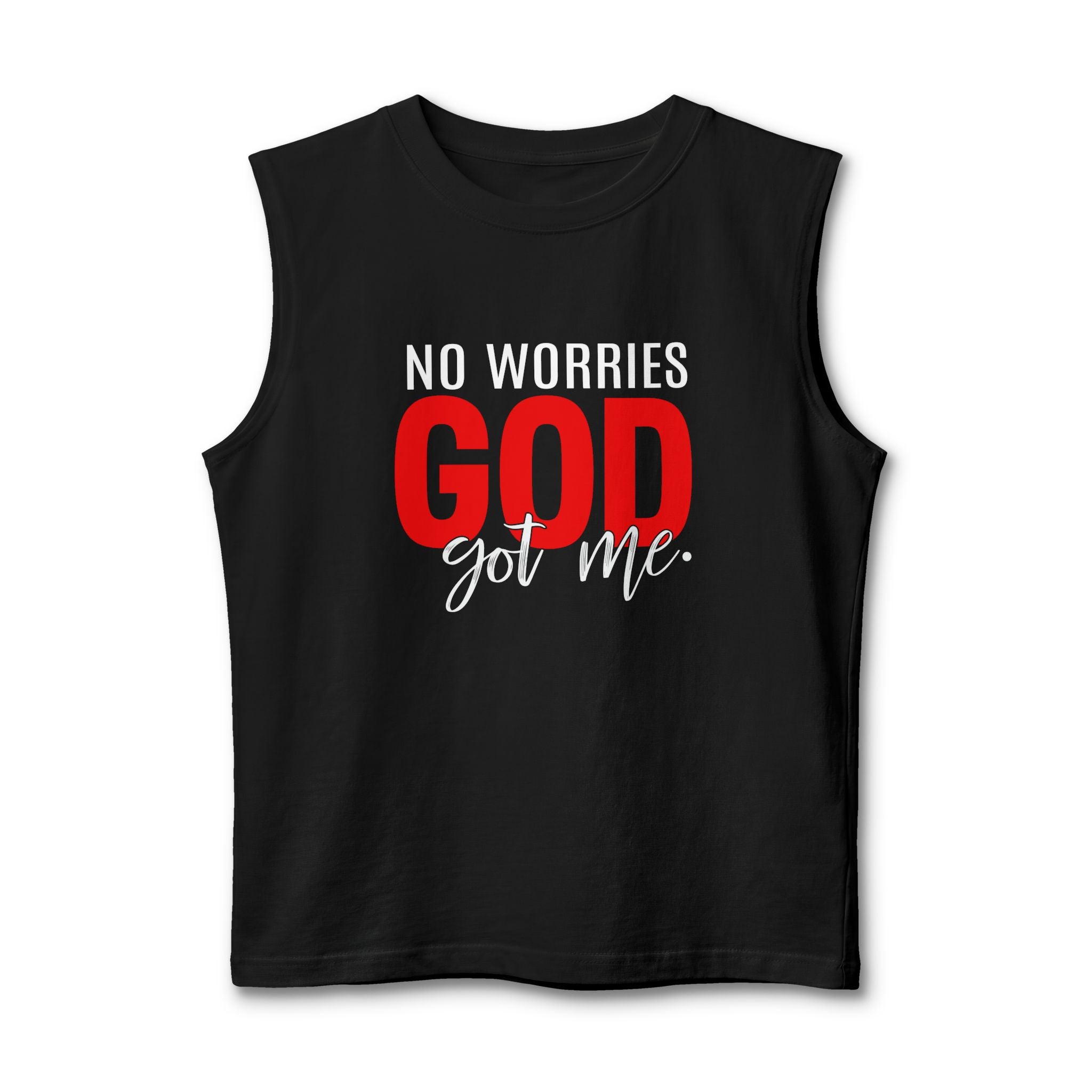 God Got Me Muscle Tank — No Worries Christian Workout Tank