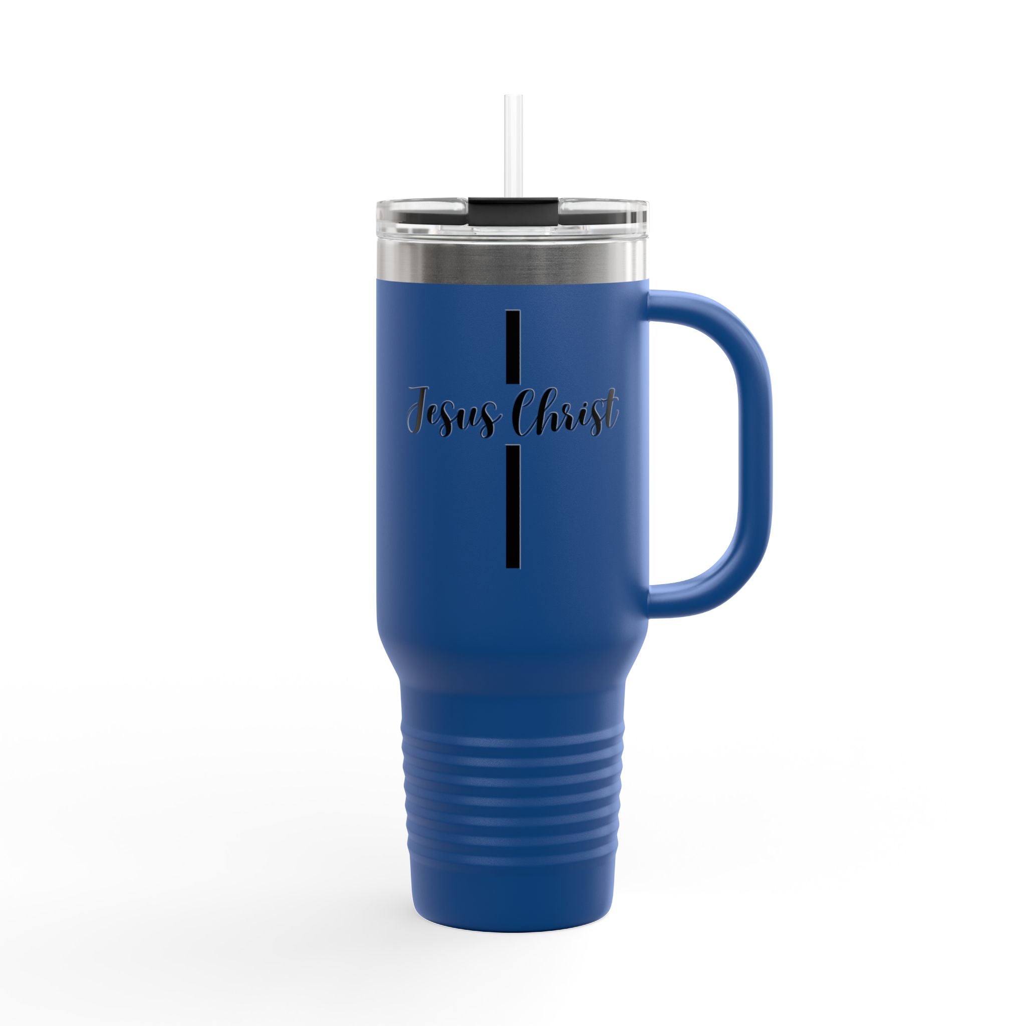 Jesus Christ Cross Minimalist Insulated Travel Mug, 40oz - Stainless Steel, Double-Wall, 8 Color Options, BPA Free, Christian Gift