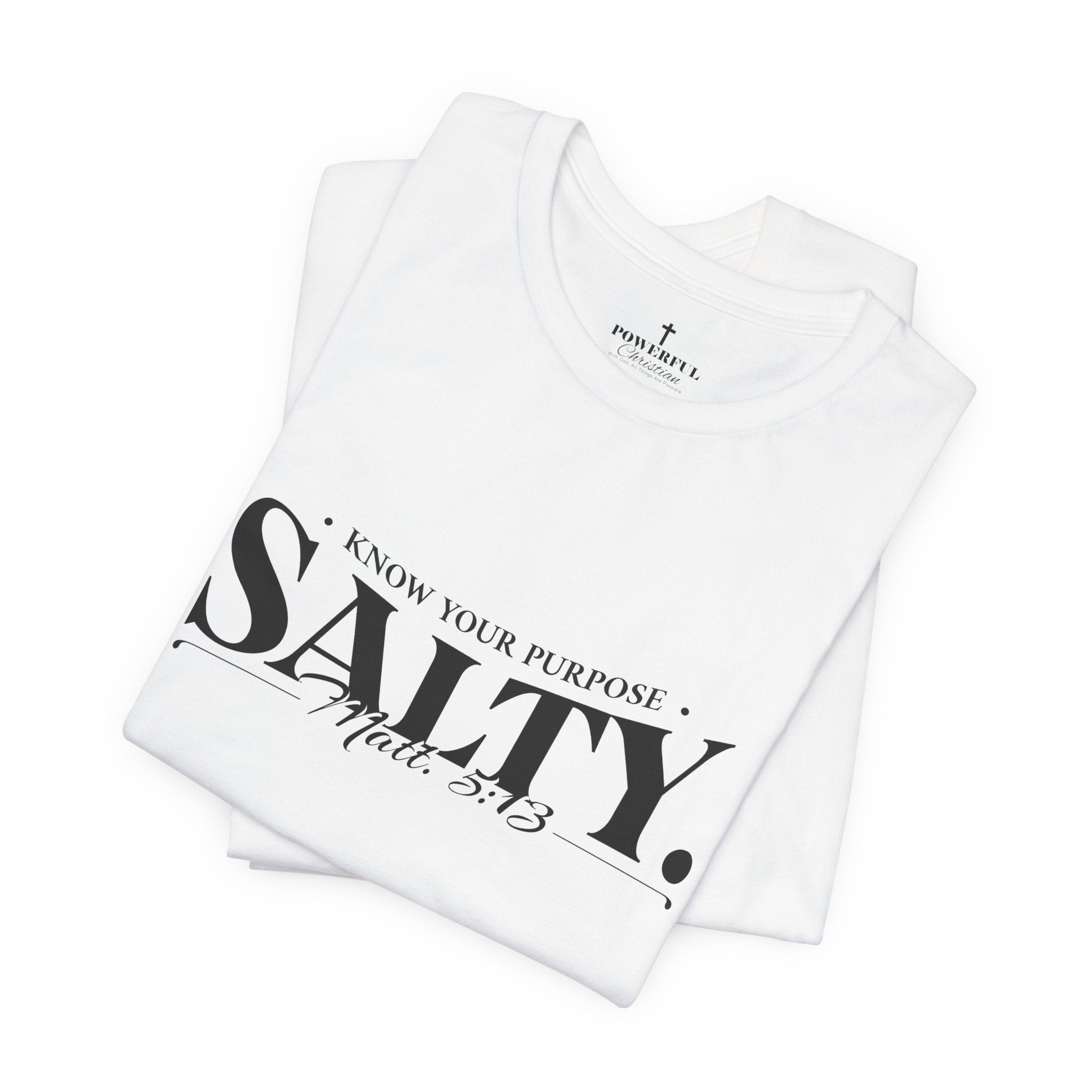 Salty - Matthew 5 Verse 13 Men Tshirt | Christian Apparel Faith Tee | Bible Verse Shirt Gift for Men