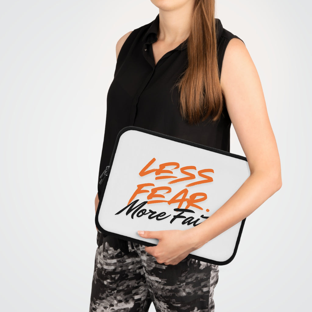 Less Fear More Faith Laptop Sleeve — Inspirational Protective Case