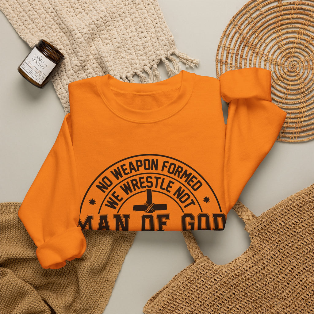 Man of God Sweatshirt — Isaiah 54:17 Faith Graphic Crewneck