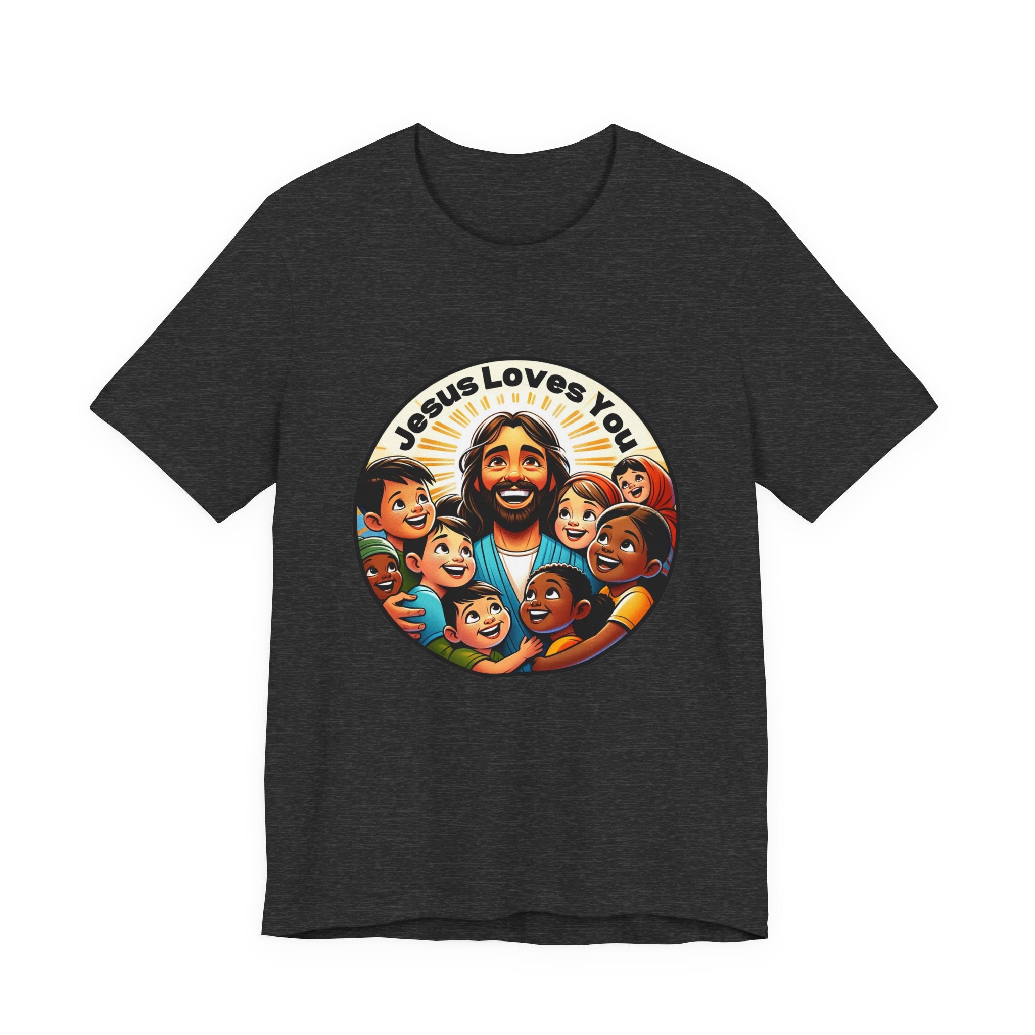Men's Missionary Colorful 'Jesus Loves You' T-Shirt - Christian Apparel, Religious Tee, Graphic Shirt, Inspirational Clothing, Unisex Graphic Tee,