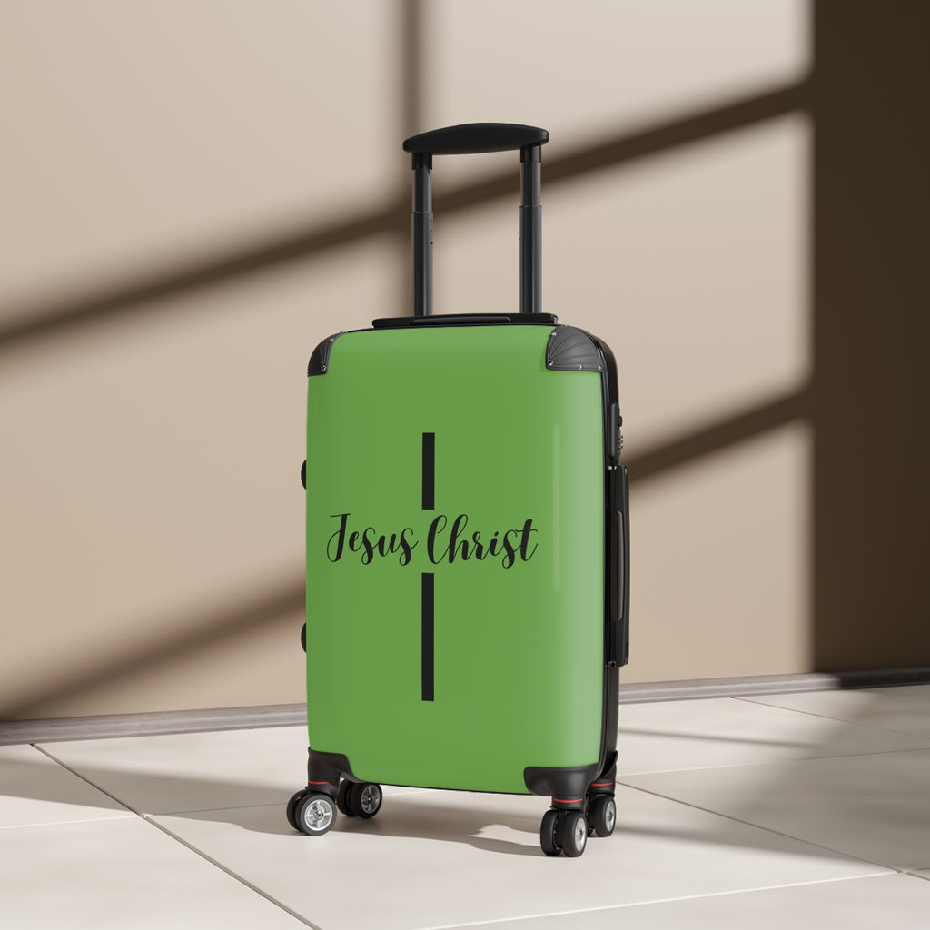 Faith-Inspired Suitcase, Durable Travel Gear, Jesus Christ Cross Design, Stylish & Secure Luggage, Religious Travel Bag, Christian Travel