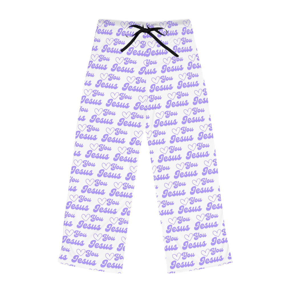 Love You Jesus Women's Pajama Pants, Cozy Faithful Lounge Sleepwear, Christmas Gift, Inspirational Loungewear, Comfortable Christian Apparel