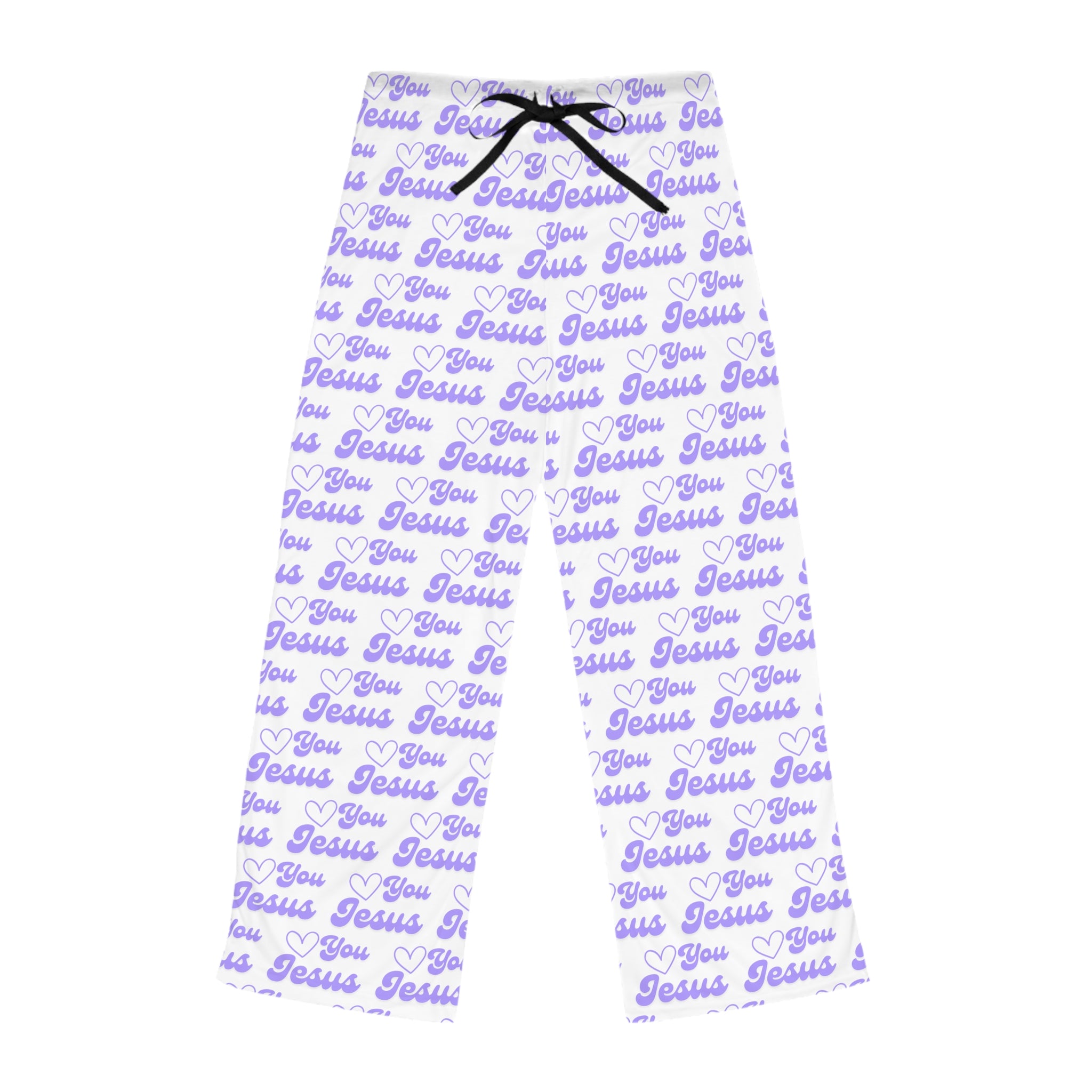 Love You Jesus Women's Pajama Pants, Cozy Faithful Lounge Sleepwear, Christmas Gift, Inspirational Loungewear, Comfortable Christian Apparel