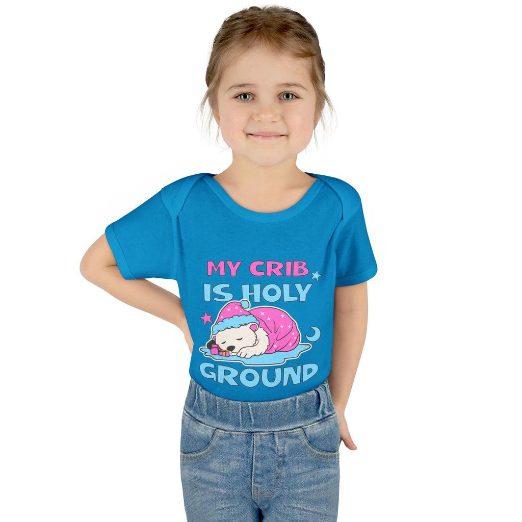 Infant Bodysuit - 'My Crib Is Holy Ground' Cute Newborn Apparel, Baby Shower Gift, Christmas Easter Outfit, 100% Cotton Onesie