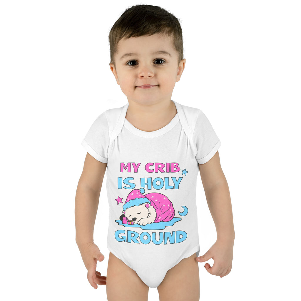 Infant Bodysuit - 'My Crib Is Holy Ground' Cute Newborn Apparel, Baby Shower Gift, Christmas Easter Outfit, 100% Cotton Onesie