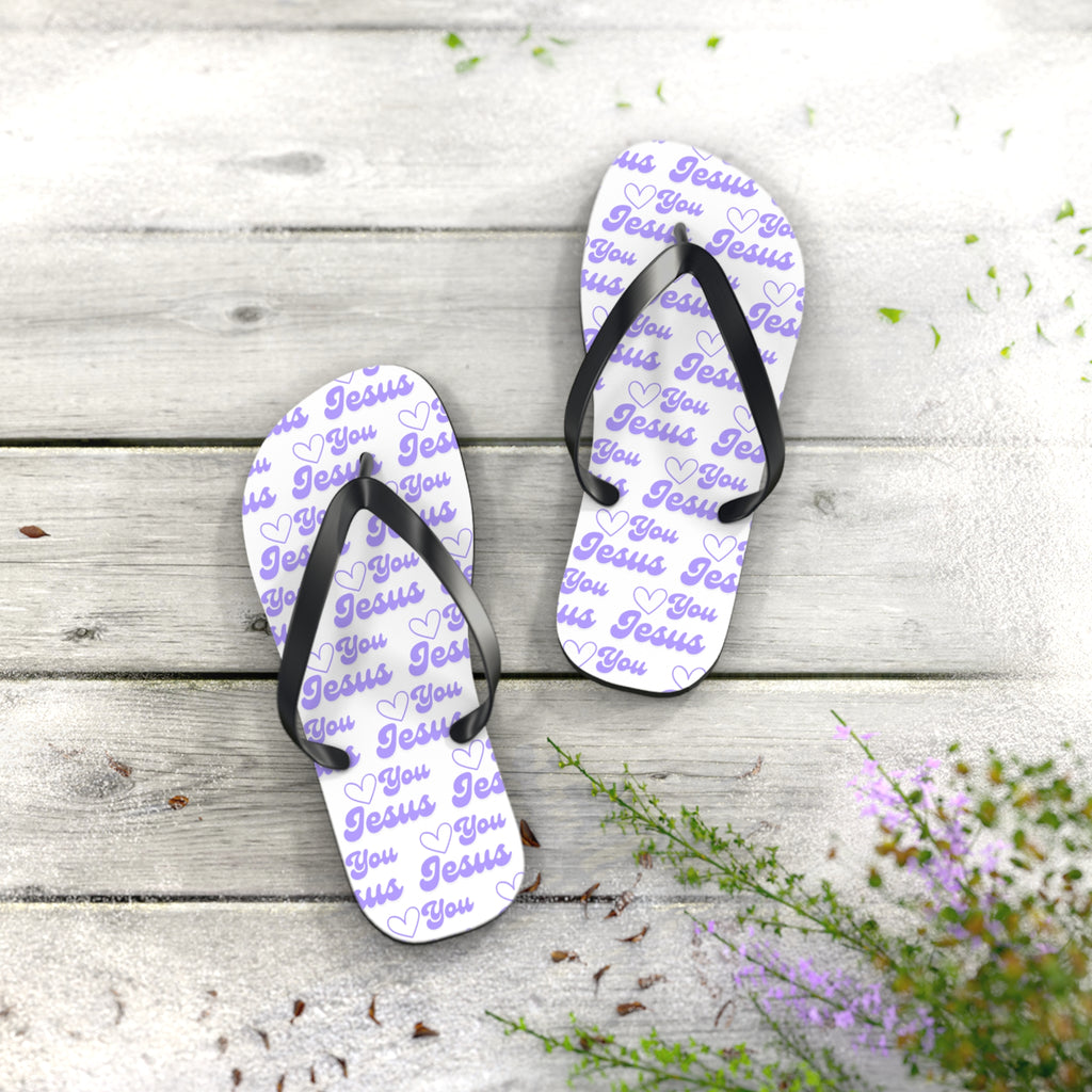 Women's Sandals, Love You Jesus Flip Flops for Summer Beach Days, Comfortable Lightweight Design, Slip-Resistant, Perfect for Casual