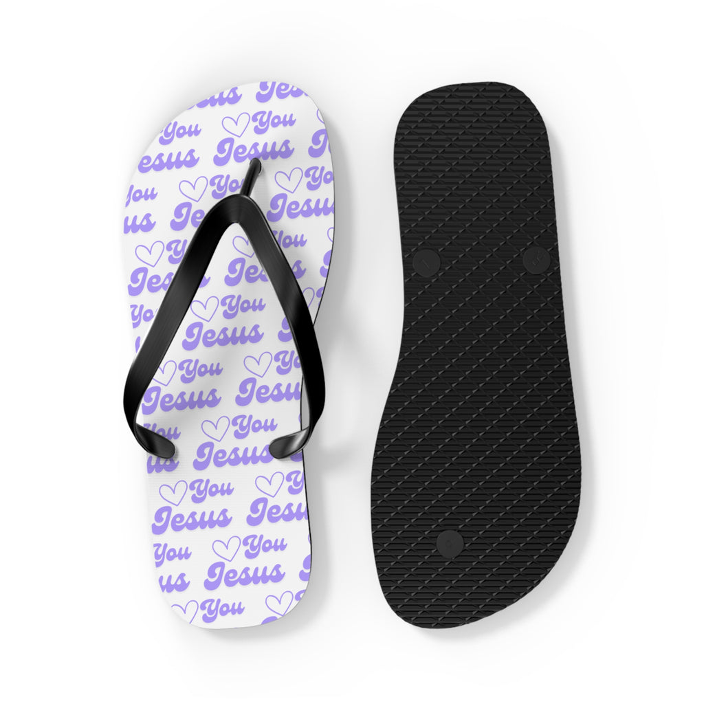 Women's Sandals, Love You Jesus Flip Flops for Summer Beach Days, Comfortable Lightweight Design, Slip-Resistant, Perfect for Casual
