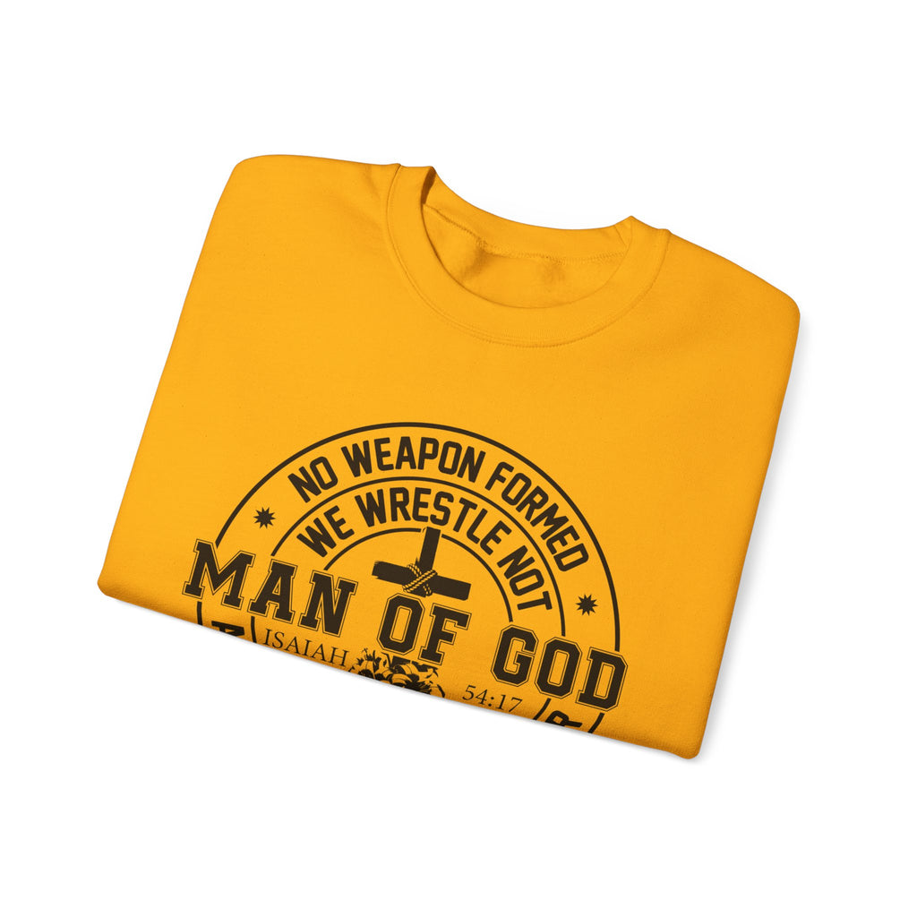 Man of God Sweatshirt — Isaiah 54:17 Faith Graphic Crewneck