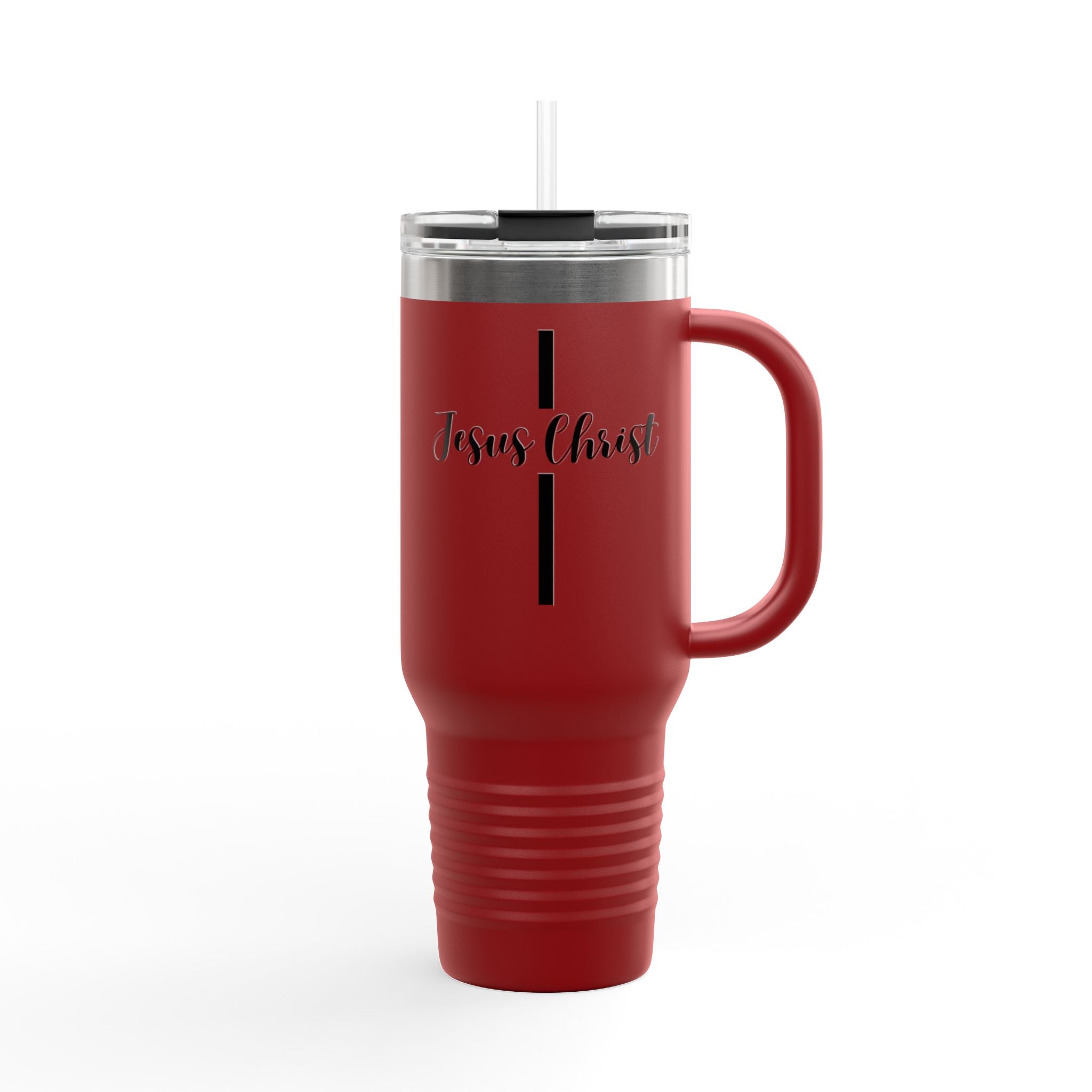Jesus Christ Cross Minimalist Insulated Travel Mug, 40oz - Stainless Steel, Double-Wall, 8 Color Options, BPA Free, Christian Gift