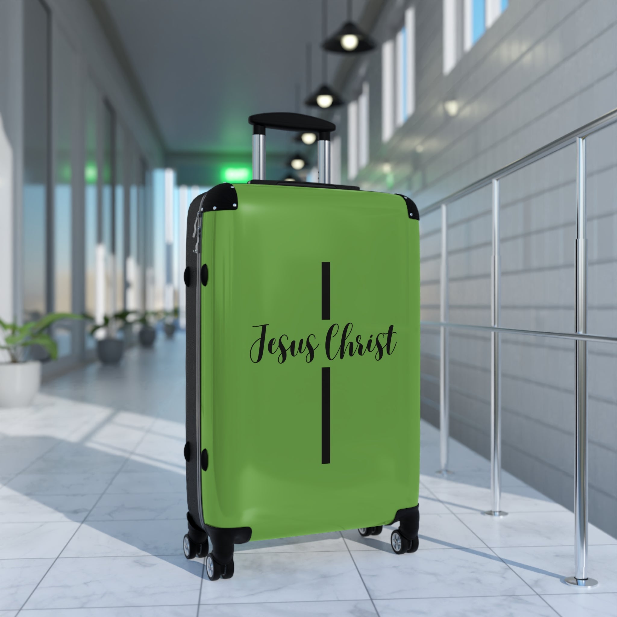 Faith-Inspired Suitcase, Durable Travel Gear, Jesus Christ Cross Design, Stylish & Secure Luggage, Religious Travel Bag, Christian Travel