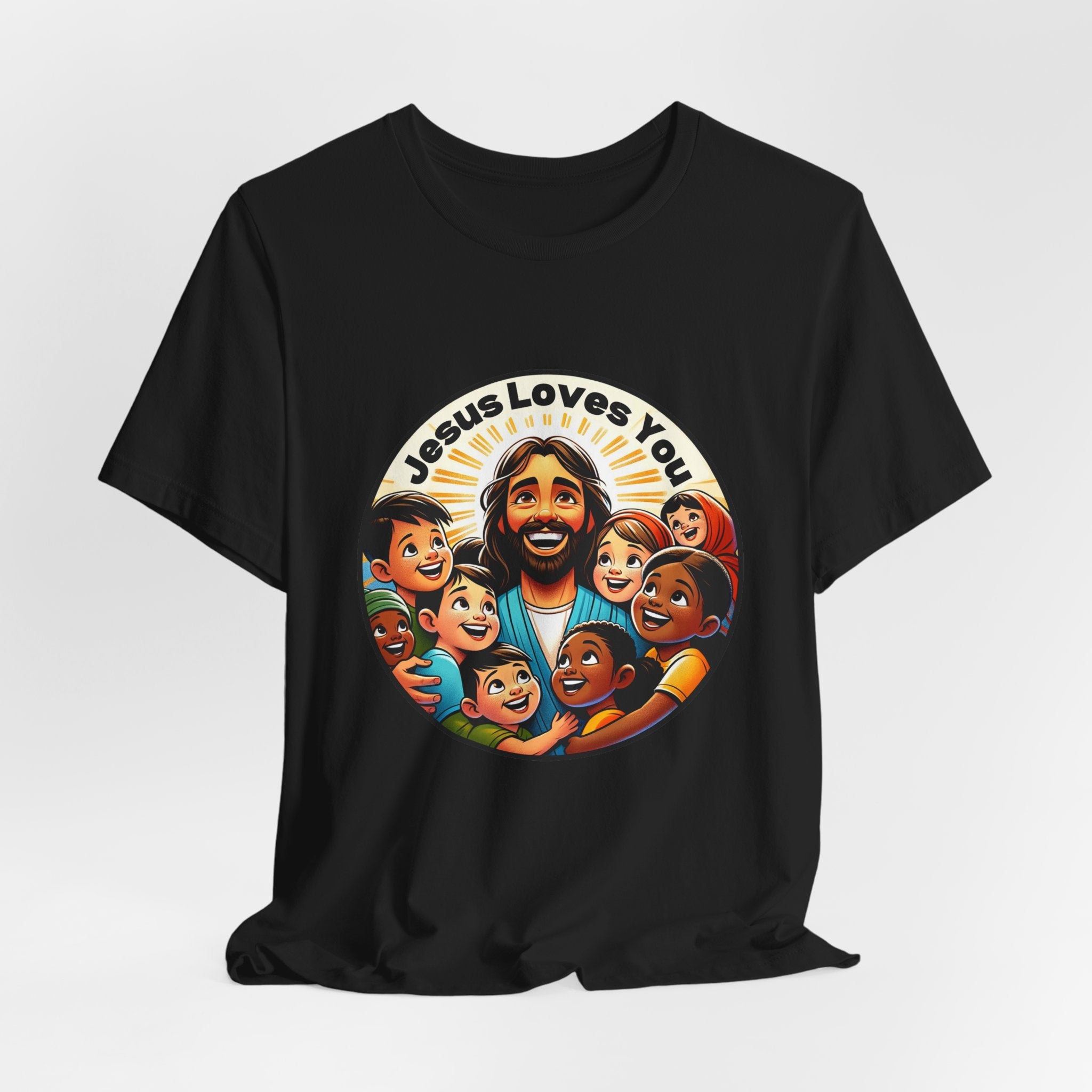 Men's Missionary Colorful 'Jesus Loves You' T-Shirt - Christian Apparel, Religious Tee, Graphic Shirt, Inspirational Clothing, Unisex Graphic Tee,