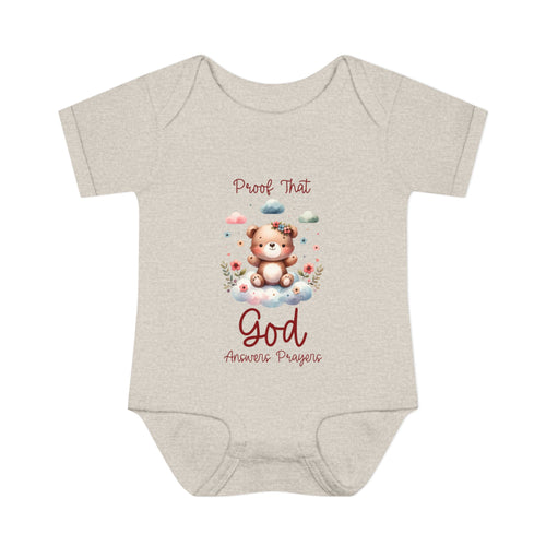 Cute God Prayer Baby Bodysuit, Adorable Onesie for Newborns, Teddy Bear Design, Gift for New Parents, Holiday Celebration Outfit, Soft Comfy