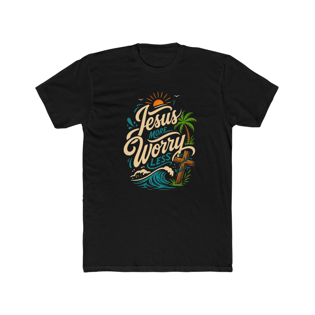 Jesus More Worry Less T-Shirt — Faith-Inspired Beach Vibes Tee