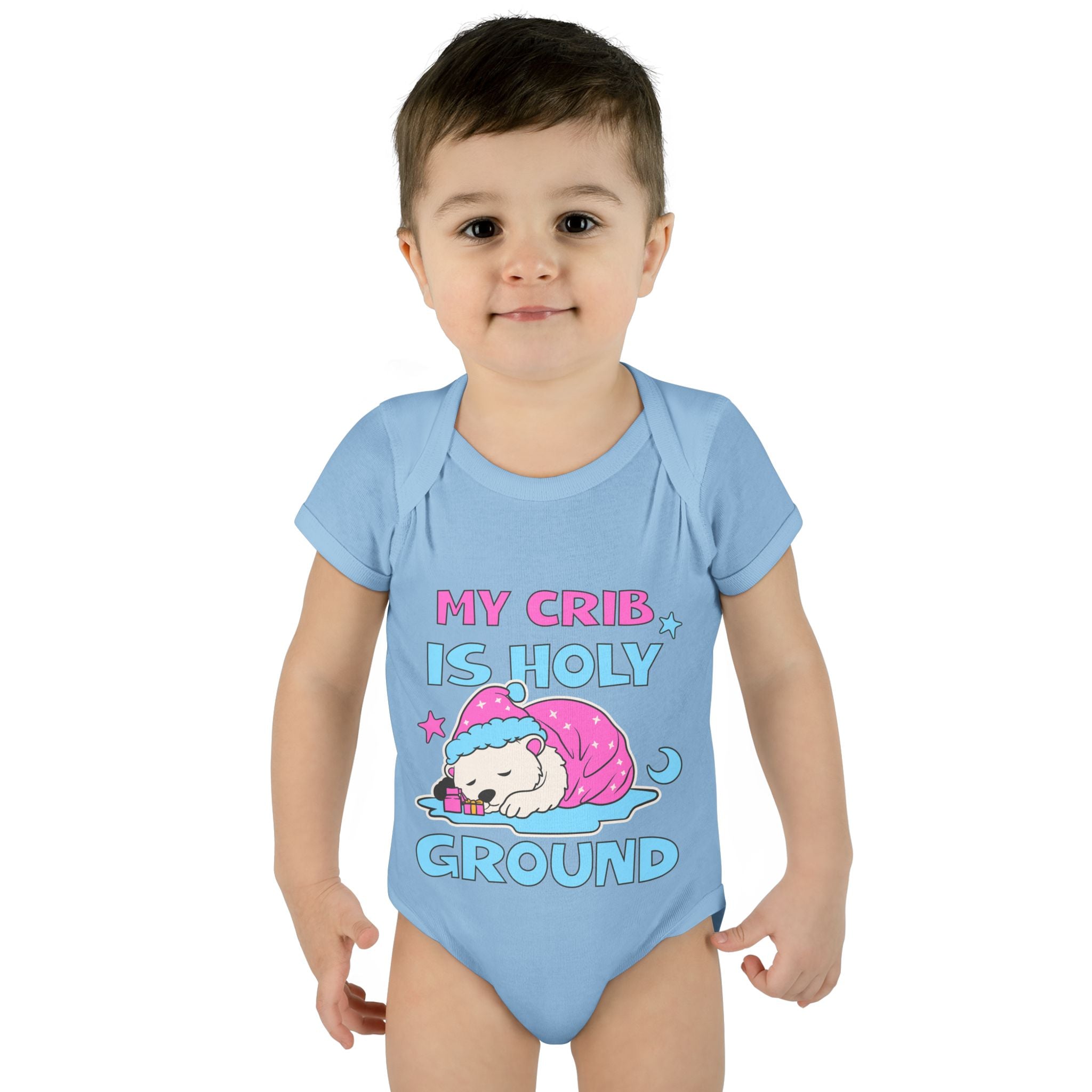 Infant Bodysuit - 'My Crib Is Holy Ground' Cute Newborn Apparel, Baby Shower Gift, Christmas Easter Outfit, 100% Cotton Onesie