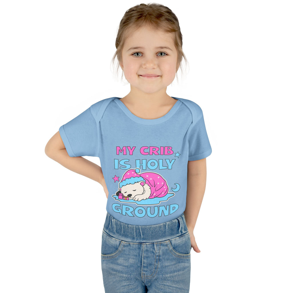 Infant Bodysuit - 'My Crib Is Holy Ground' Cute Newborn Apparel, Baby Shower Gift, Christmas Easter Outfit, 100% Cotton Onesie