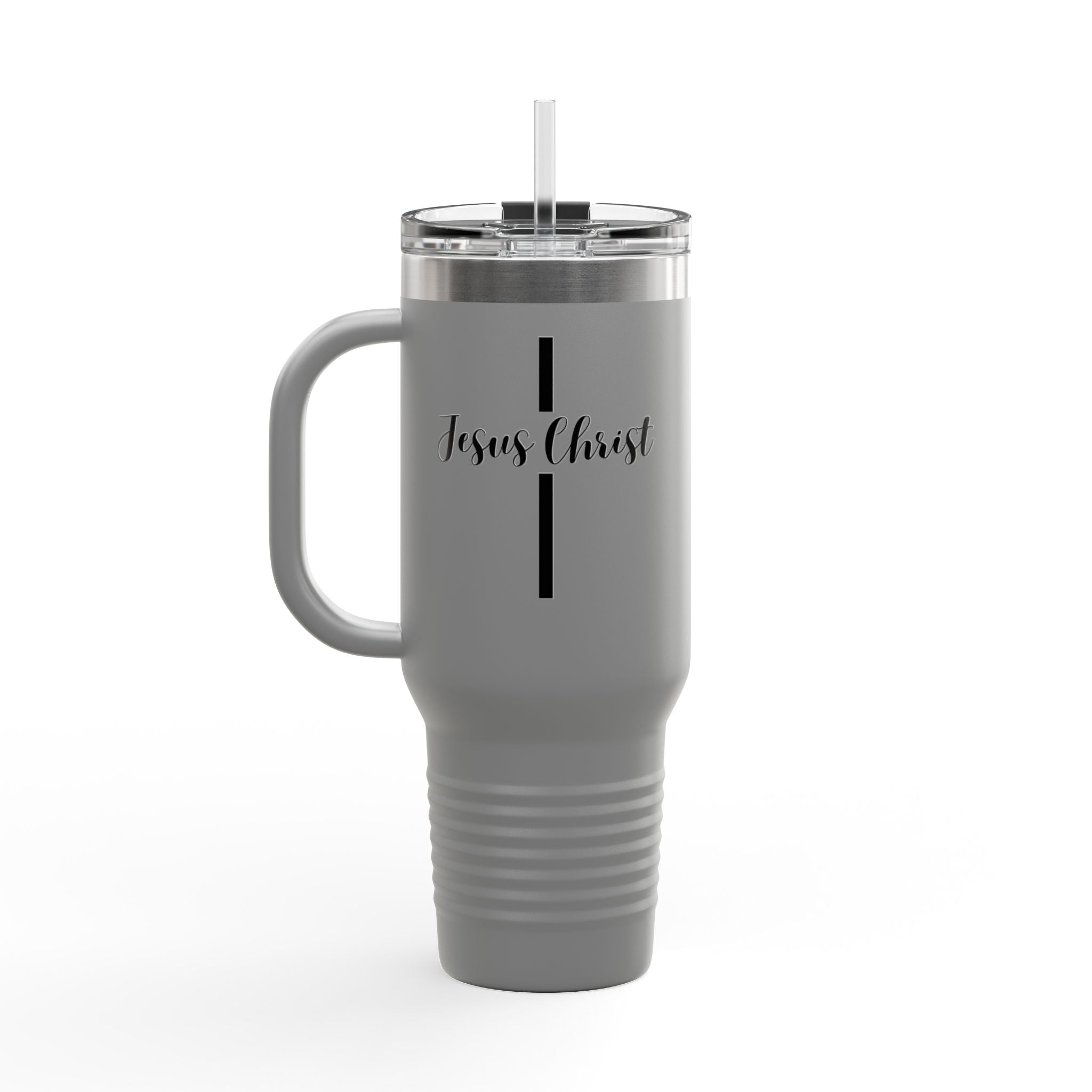 Jesus Christ Cross Minimalist Insulated Travel Mug, 40oz - Stainless Steel, Double-Wall, 8 Color Options, BPA Free, Christian Gift