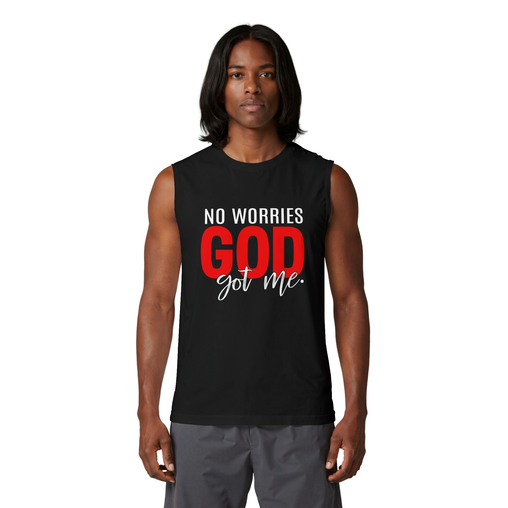 God Got Me Muscle Tank — No Worries Christian Workout Tank