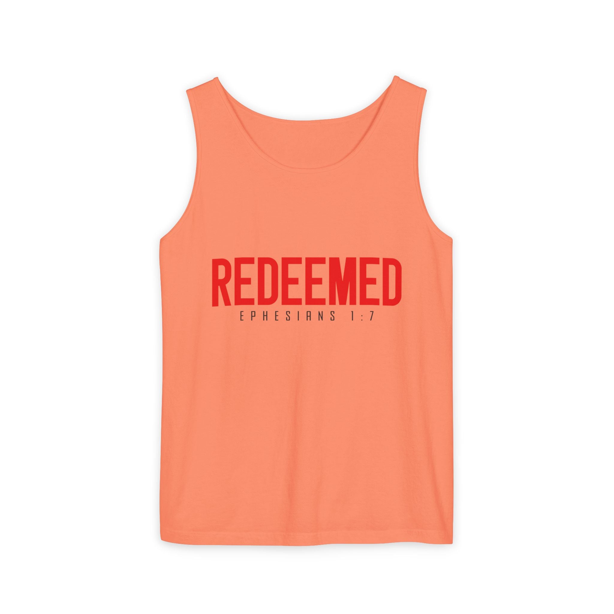 Redeemed Tank Top — Christian Ephesians 1:7 Faith Shirt